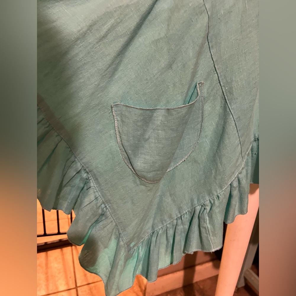 Heart’s Desire by Mary Grace Coastal Blue Ruffle Tunic Shirt Lagenlook XL - Picture 3 of 15